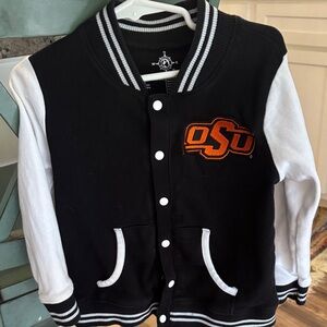 Kids Black and White Varsity Jacket